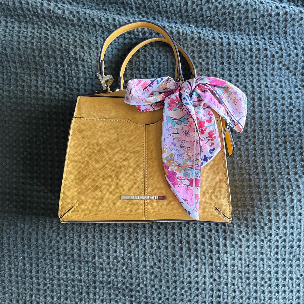 Steve Madden Yellow Satchel with Floral Scarf